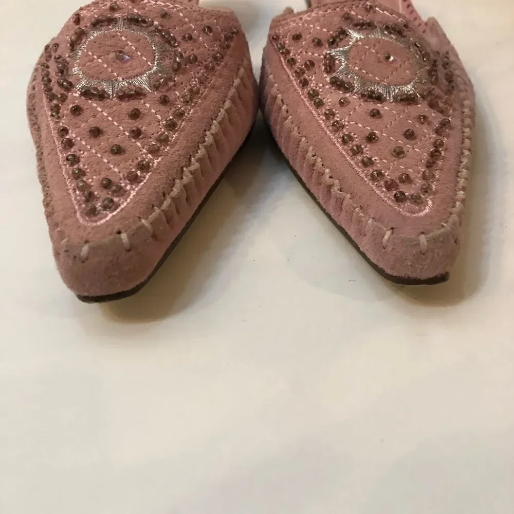 Yellow Box mules shoes pink sz 6.5 kitten heel - Picture 3 of 12
